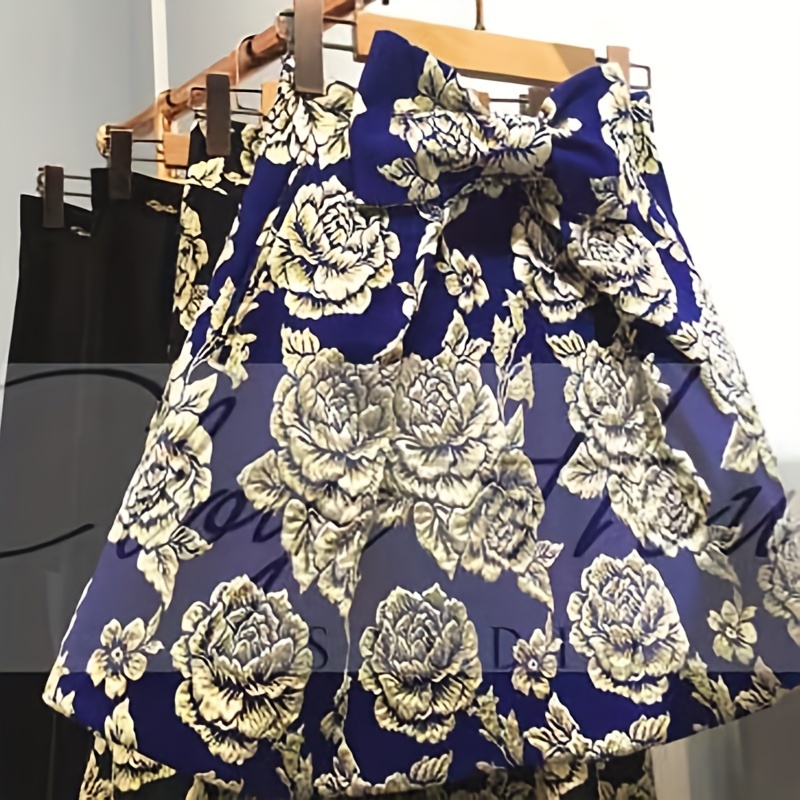 Thick Jacquard Brocade Rose Fabric Dress Metallic Golden Yarns Width 55in