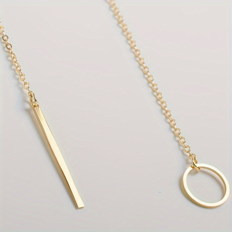 Ethnic Style Women's Necklace — Alloy Ring Design with Bar Pendant