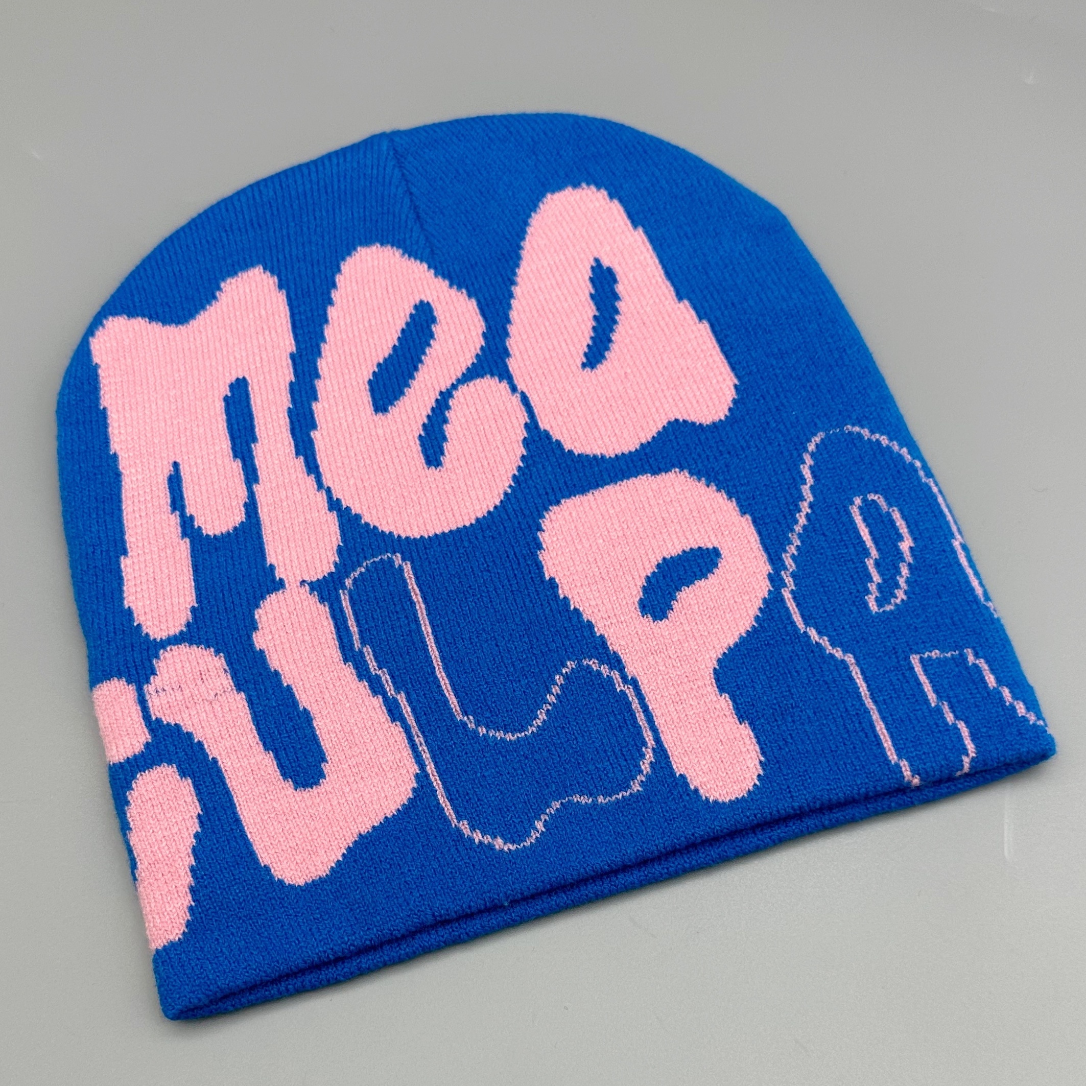 Alphabet Jacquard Multicolor Knit Beanie