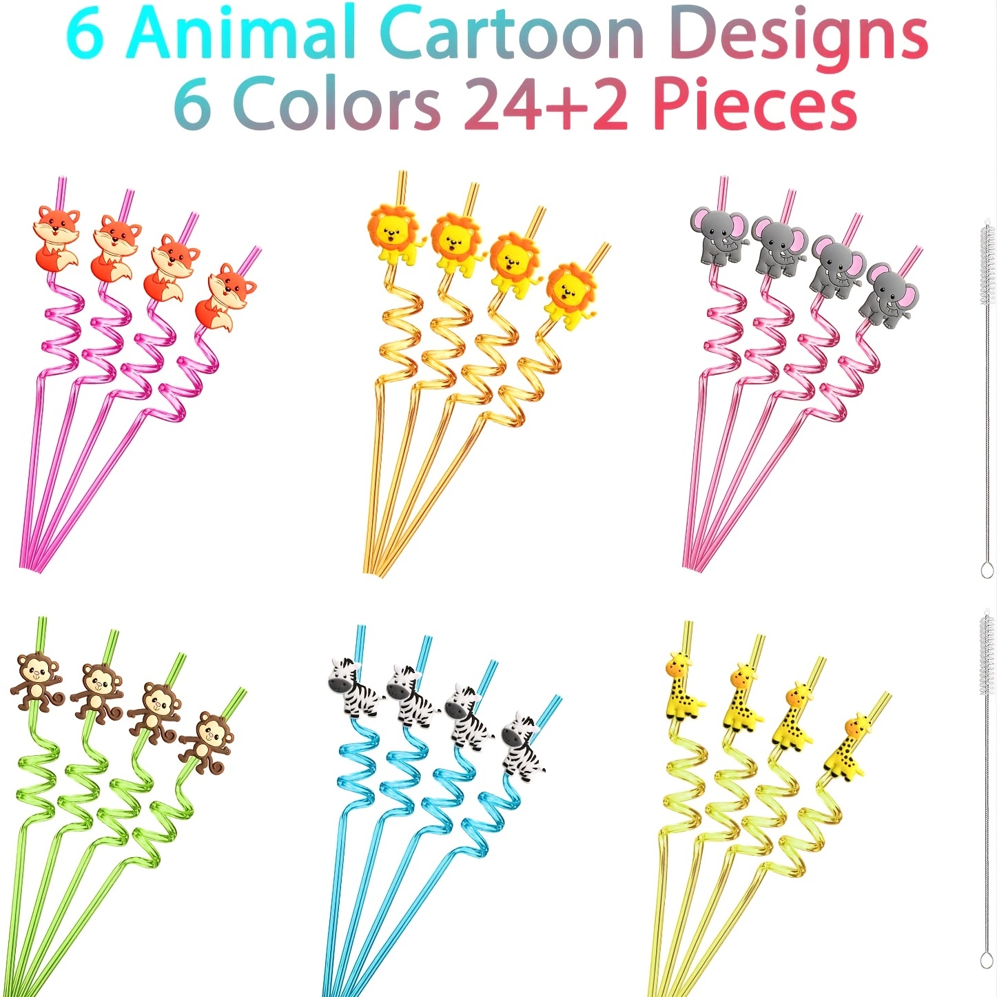 Reusable Plastic Straws With 2 Cleaning Brushes - Perfect For Candyland  Party Favors! - Temu