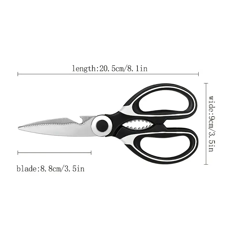 1 Pair, Multifunctional German Style Kitchen Shears, Strong Thickened Blade  Kitchen Fish Meat Food Kitchen Scissors With Cover