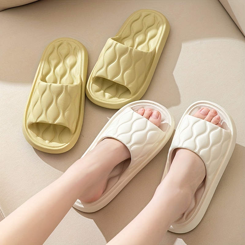 Minimalist Indoor Pillow Slides, Super Soft Soldi Color Non Slip Eva Shoes,  Women's Home Bath Slides - Temu