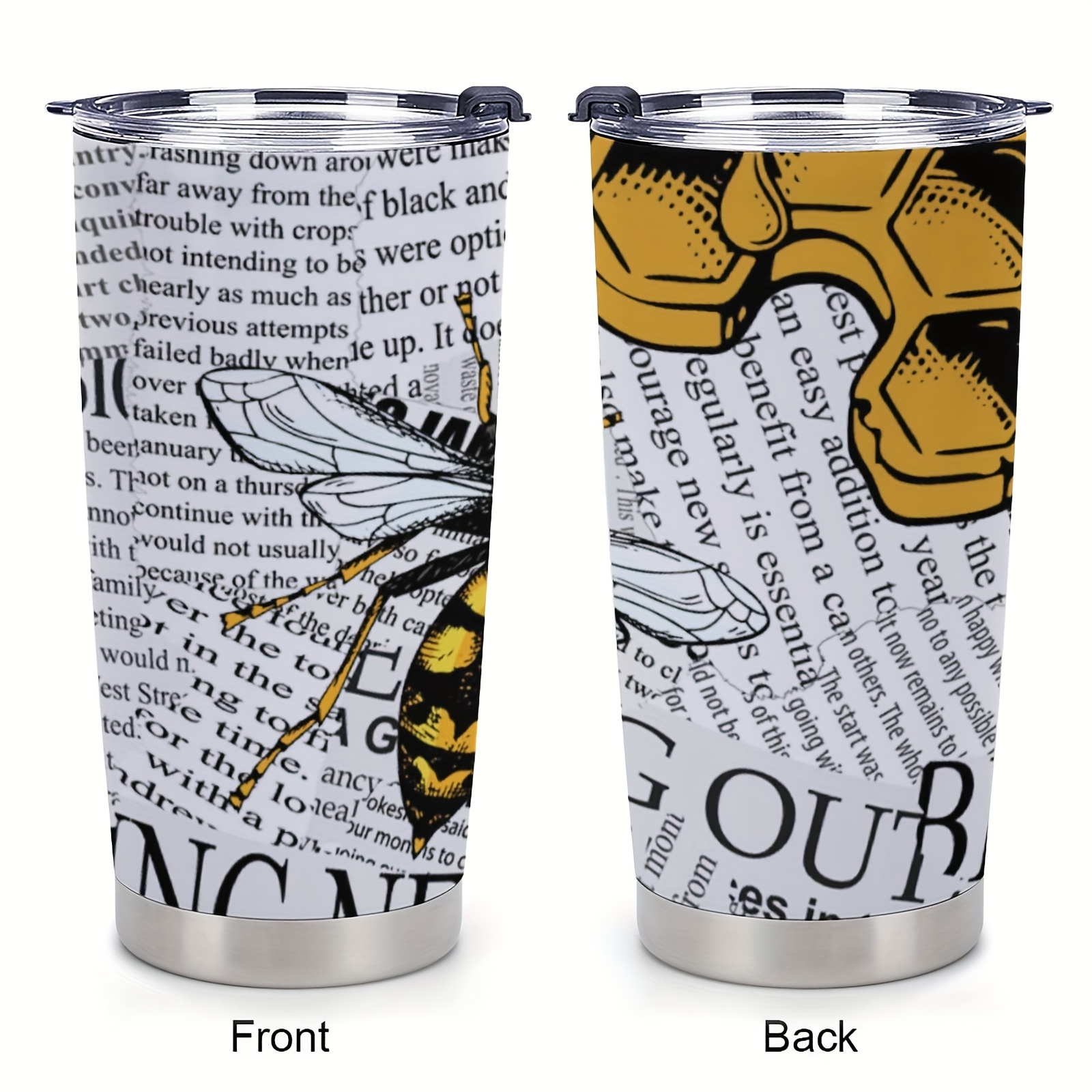 

1pc 20oz, Queen Bee Car Insulation Cup, Tumbler Cup With Lid Stainless Steel, Travel Coffee Mugs Insulated Cup, Gift Car Outdoor Tumbler Water Bottle