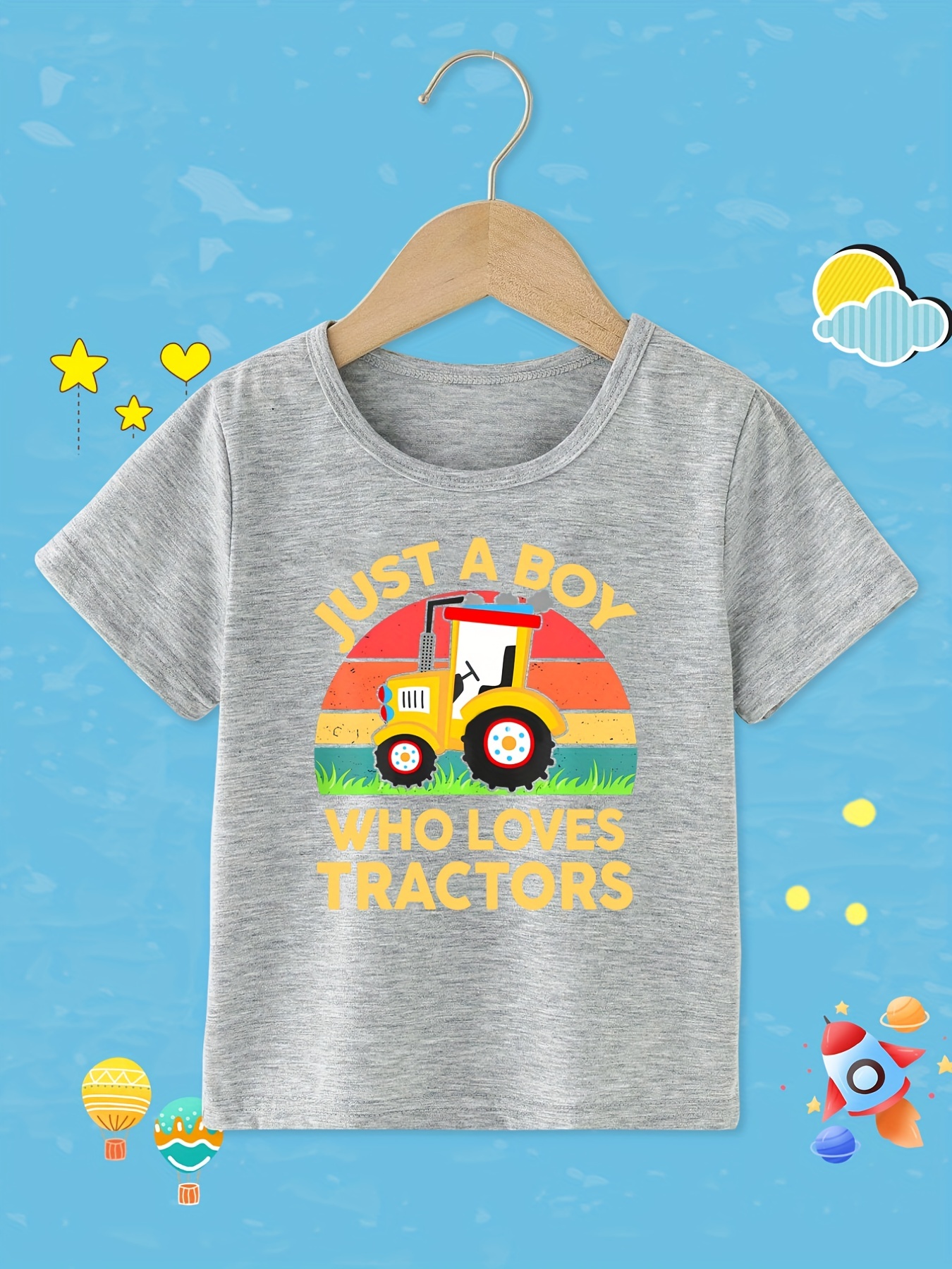 Camiseta Infantil Estampa Trator Manga Curta