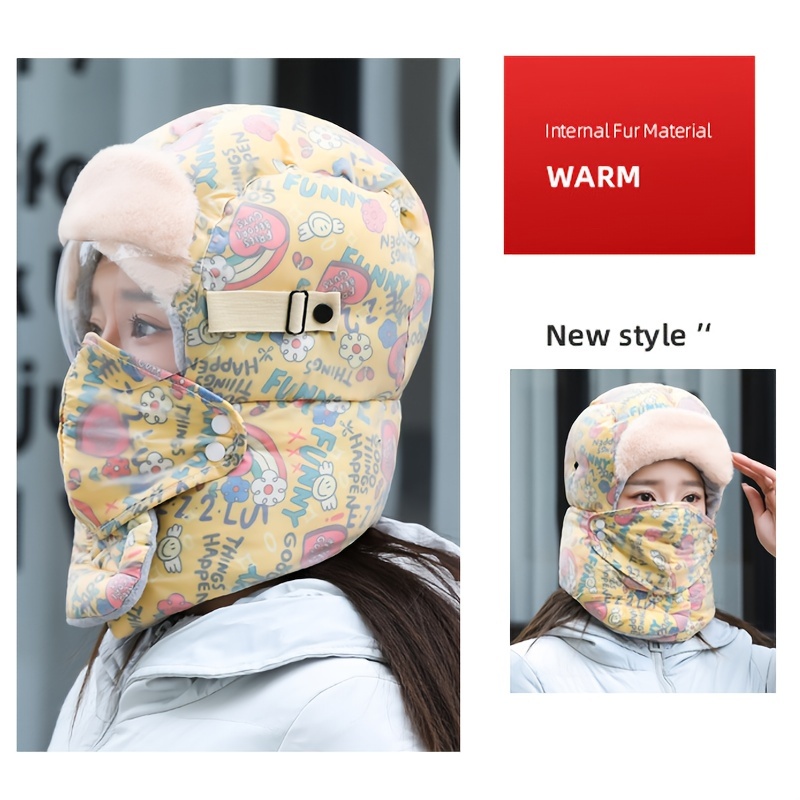 Letter Pattern Face Cover Winter Thermal Balaclava Ski Musk Biker Hat Anti  Wind Skiing Cycling For Women, Shop Now For Limited-time Deals