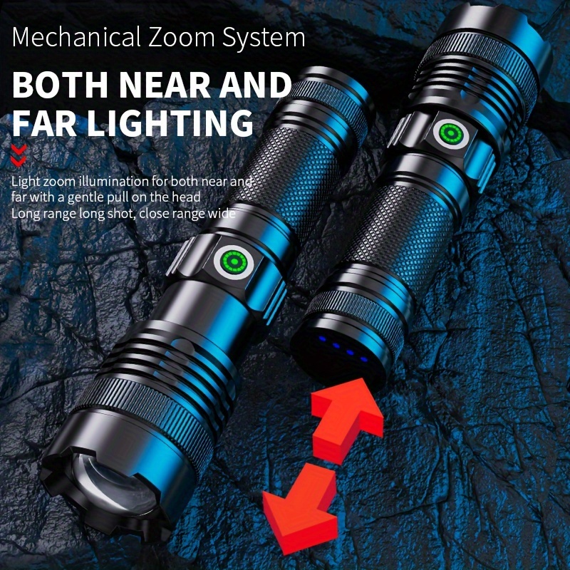 Infinite Dimming Led Flashlight Aluminum Alloy Usb - Temu