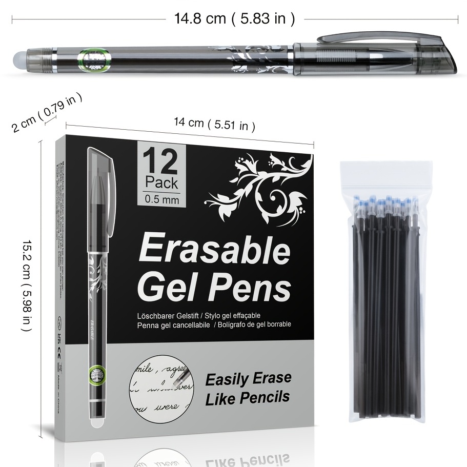 Thermal Hot Erasable Gel Pen Black Blue Ink Friction - Temu