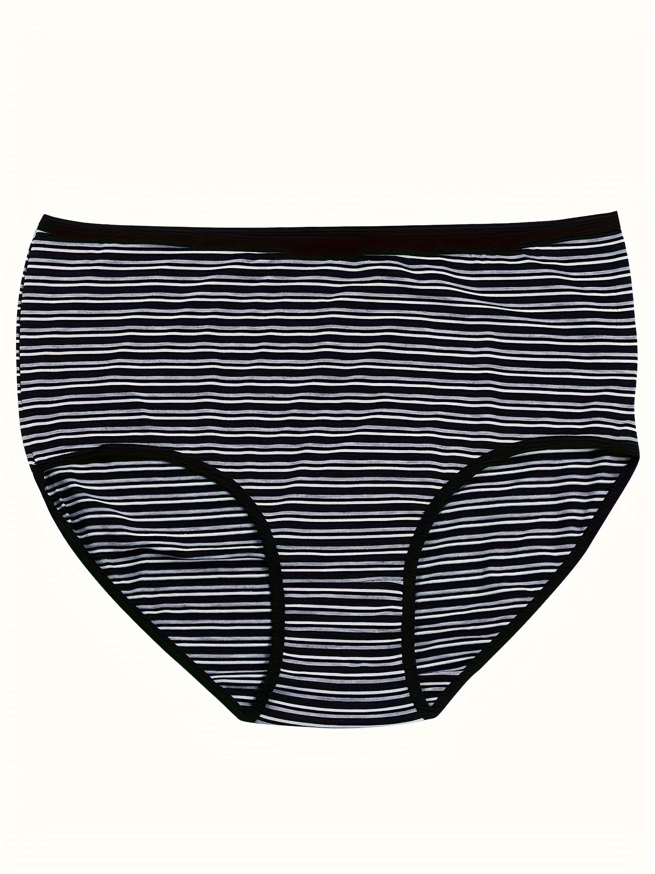 Women's Simple Panties Set Plus Size Striped Print Contrast - Temu