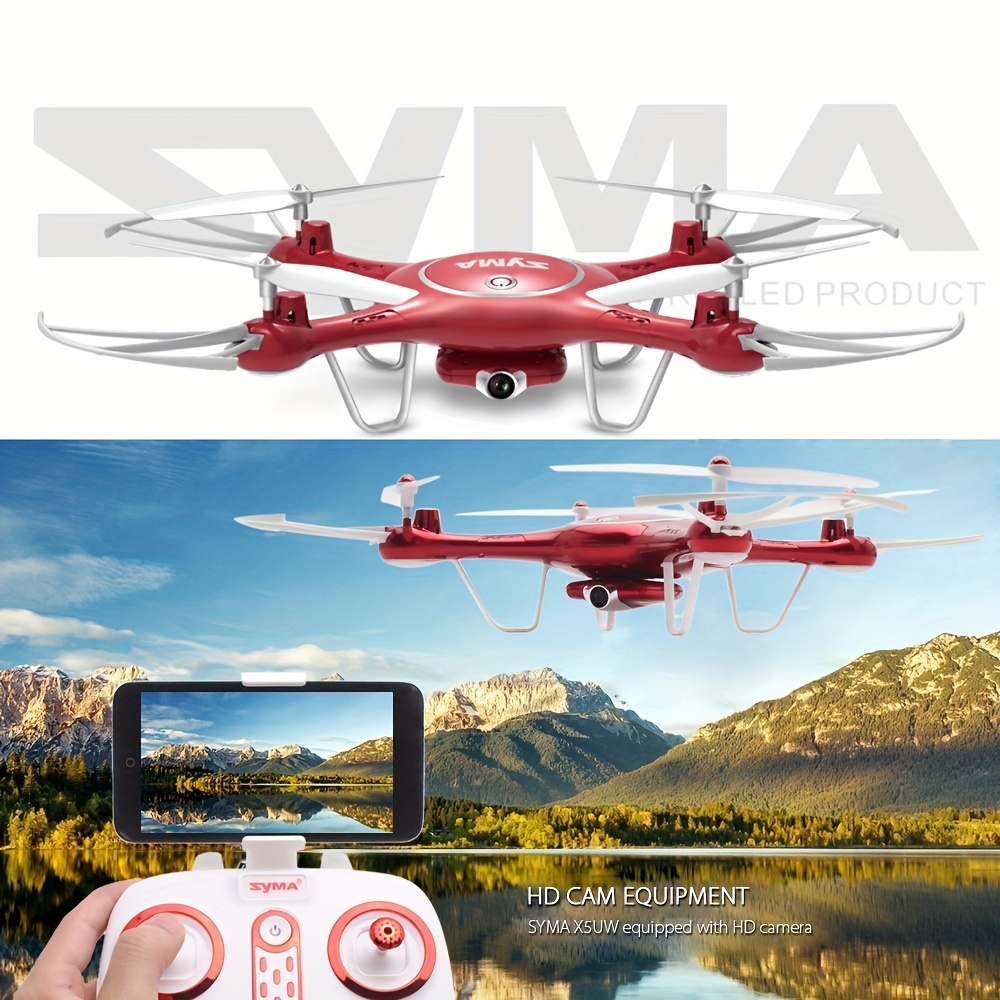 syma x5uw rc drone with camera 720p fpv wifi real time transmission tap fly altitude hold headless mode 3d flips ufo remote control quadcopter gift details 0