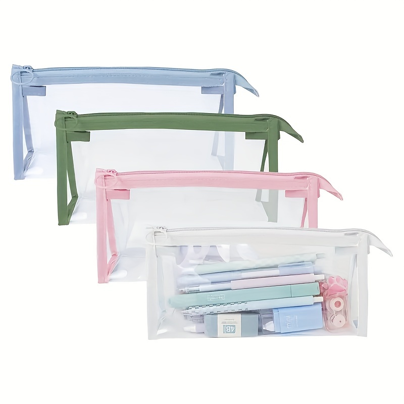 Clear Pvc Pencil Case Transparent Plastic Waterproof - Temu
