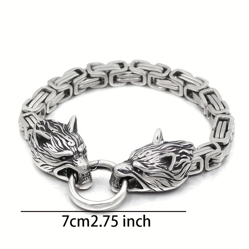 Retro Wolf Head Bracelet For Men Daily Decoration Gift