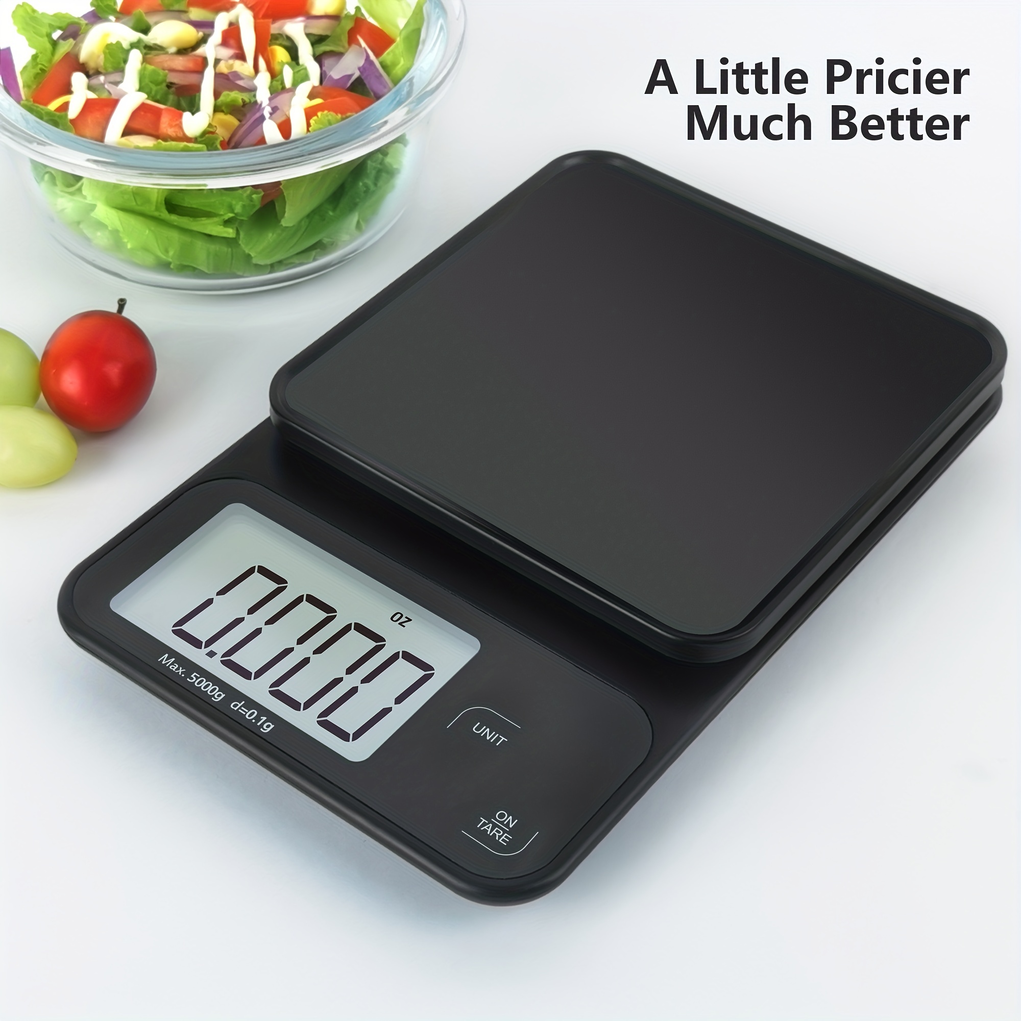 Fuzion Digital Kitchen Scale 3000g/ 0.1g, Pocket Food Scale 6 Measure Modes, LCD, Tare, Digital Scale Grams and Ounces with 2 Trays for Food