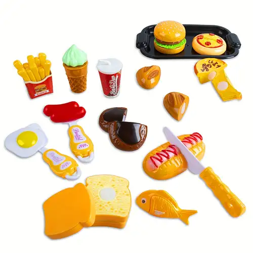 Simulation Pizza Cutting Toy Pretend Play Pizza Set Fast Food Cooking  Kitchen Toy For Kids Gifts Educational Montessori Toys - Temu