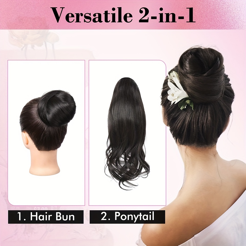 Messy Bun Ponytail Drawstring Short Ponytail Braid Bun Synthetic Hair Patch