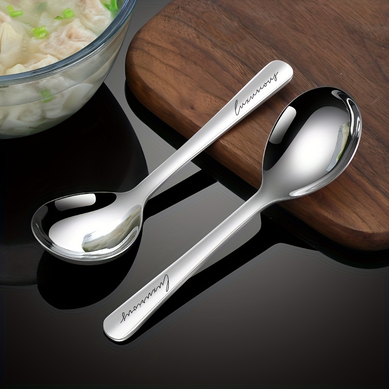 Stainless Steel Spoon Tableware Household Dining Small - Temu