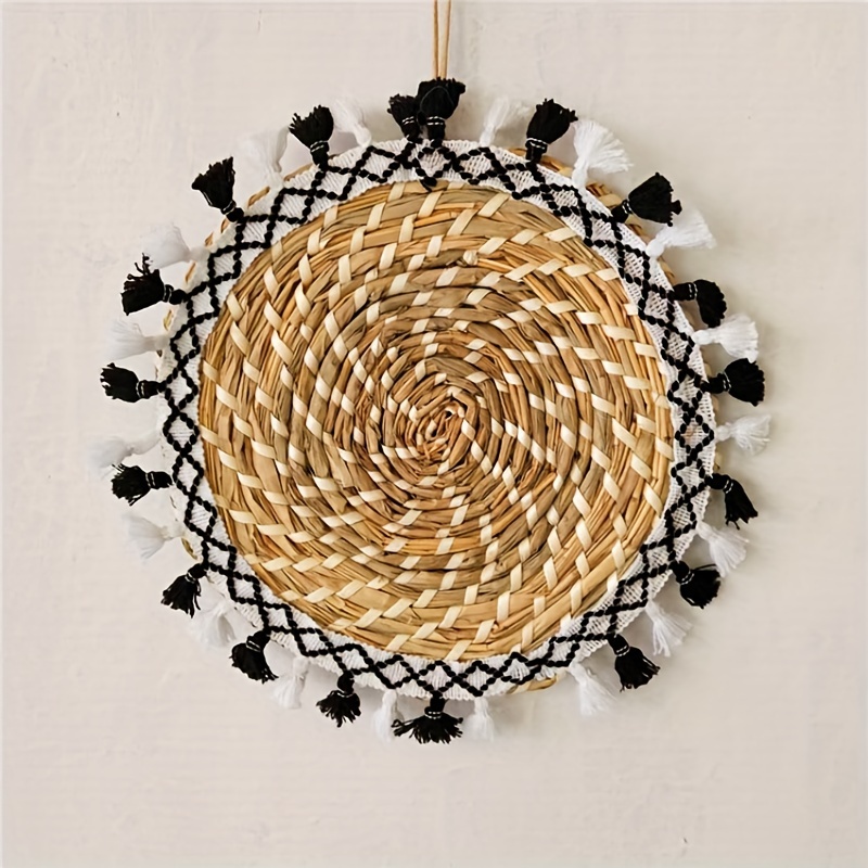 Handmade Straw Decorative Wall Hangings Home Living Room - Temu