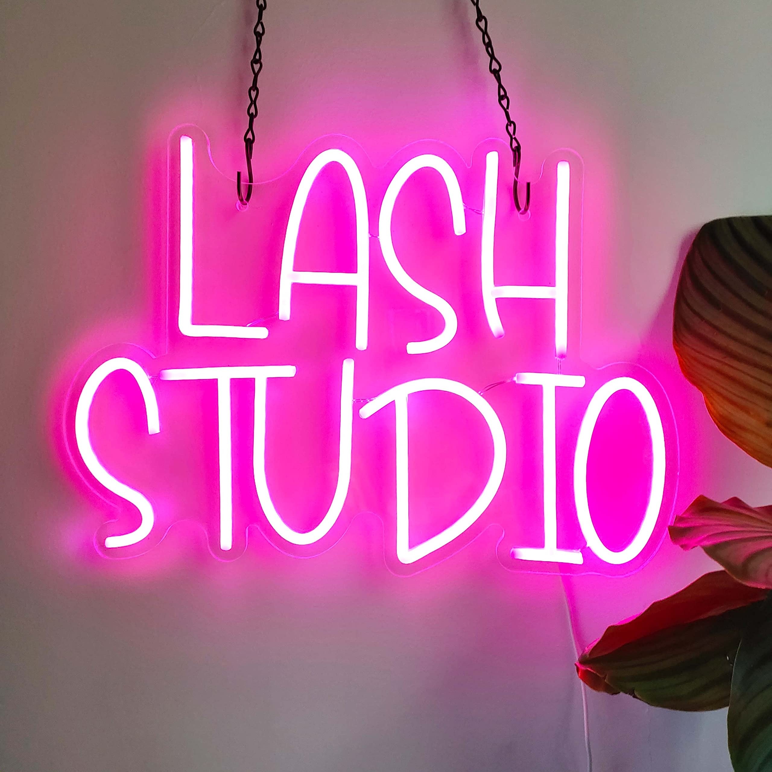  Lash Studio Neon Sign Lashes Room Decor Pink LED Neon