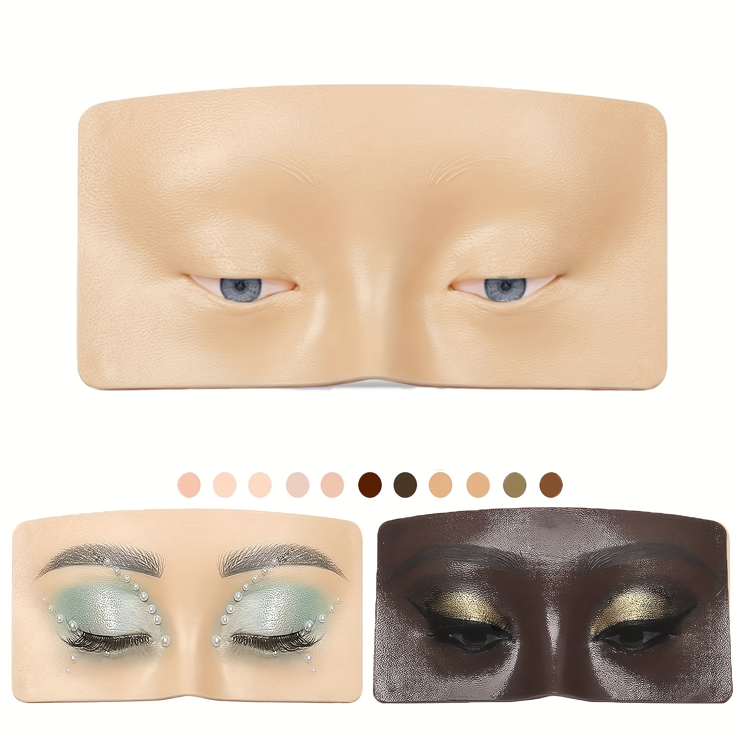 Makeup Practice Face Board 3D Realistic Pad with Cleaning Brush