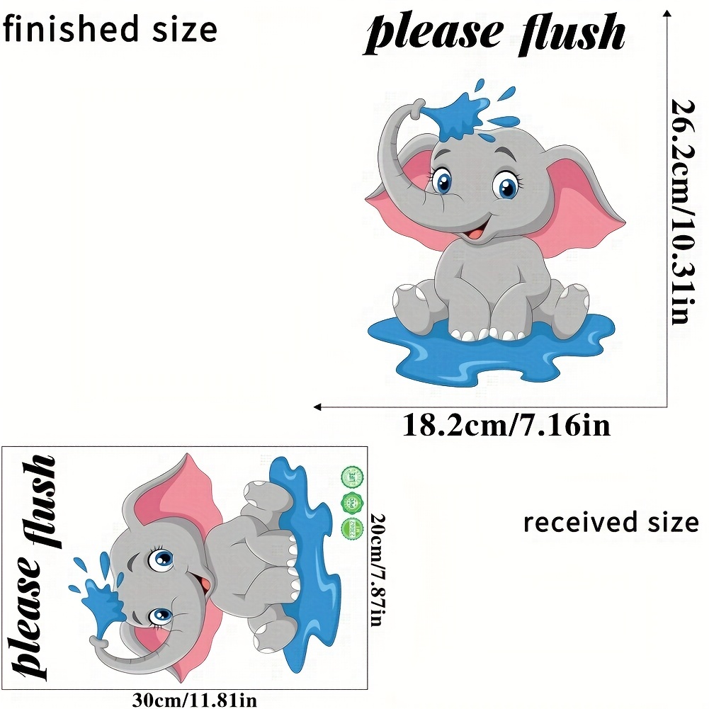 Cartoon Cute Elephant Toilet Stickers Wc Bathroom Decoration