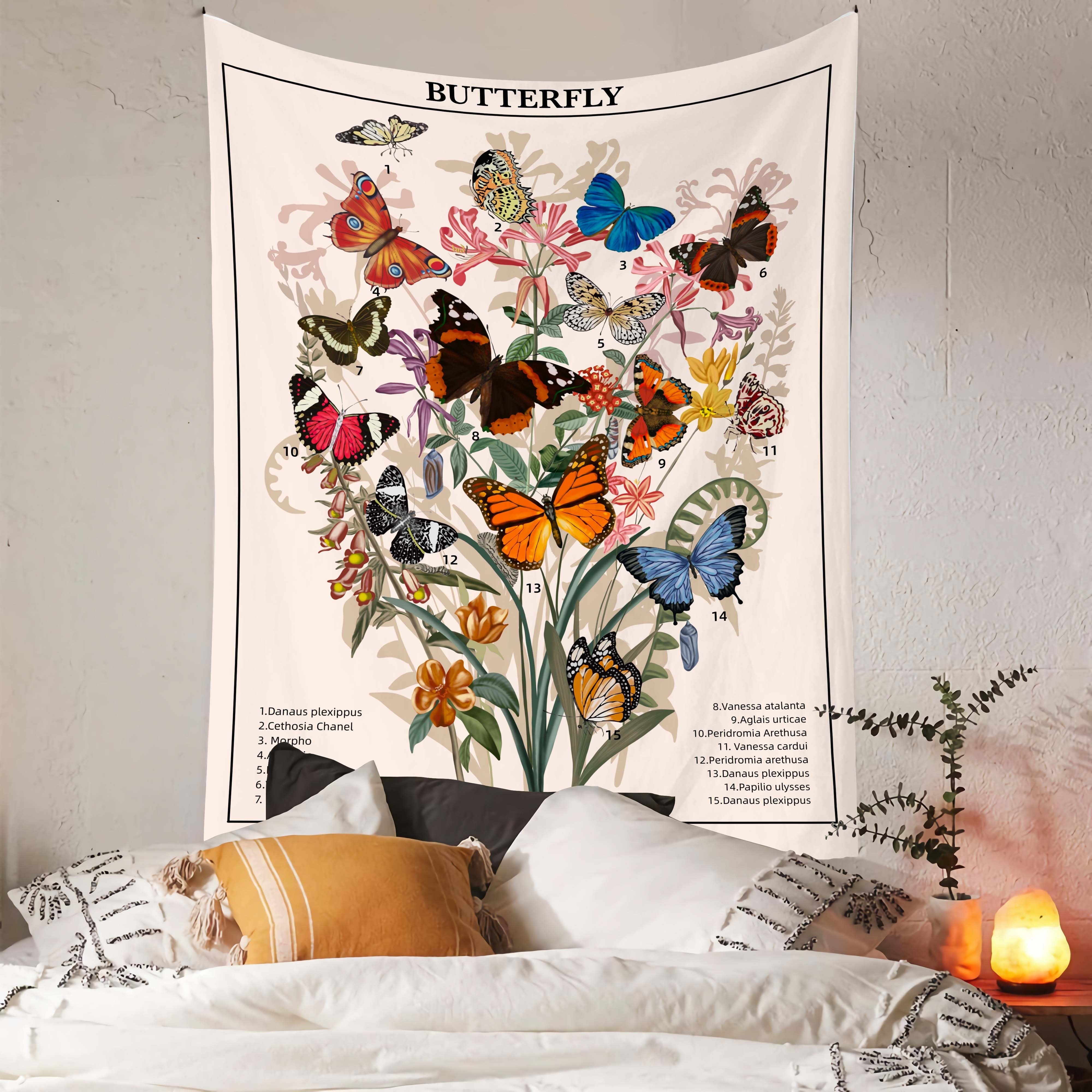 Beautiful Colorful Plants And Flowers Retro Garland Print Tapestry Home  Decoration Background Cloth, With Hooks - Temu