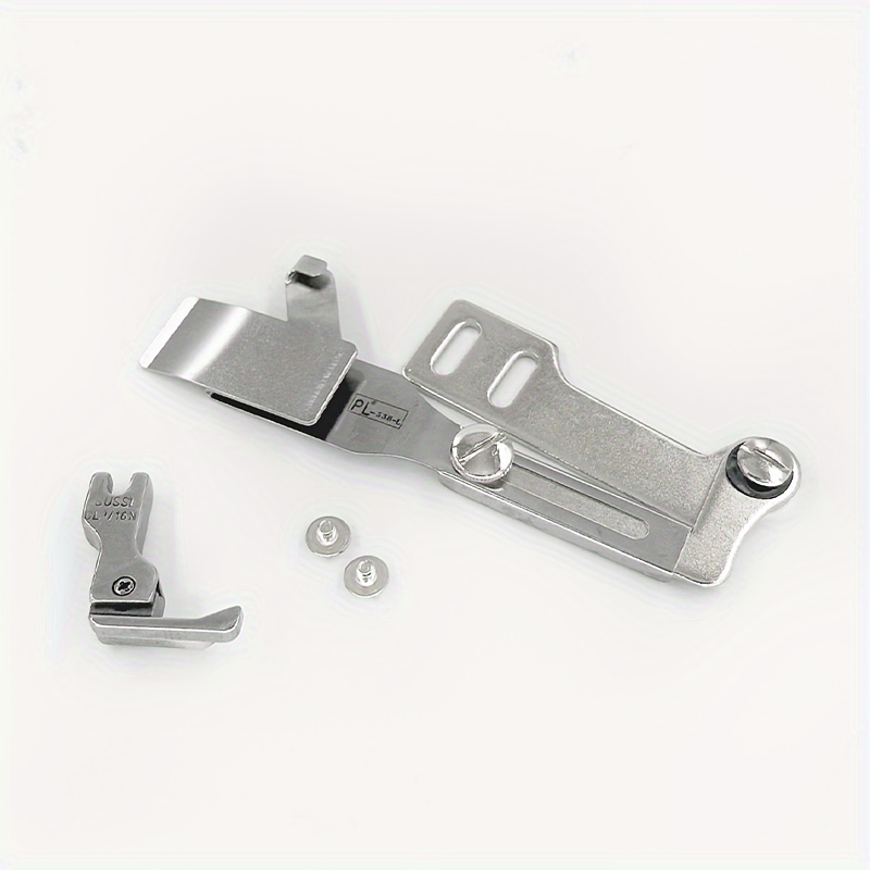 Industrial Sewing Machine Presser Foot, Hemmer Attachment Folder, Hem  Curler Installed On Needle Plate, Pull Tube, Crimping