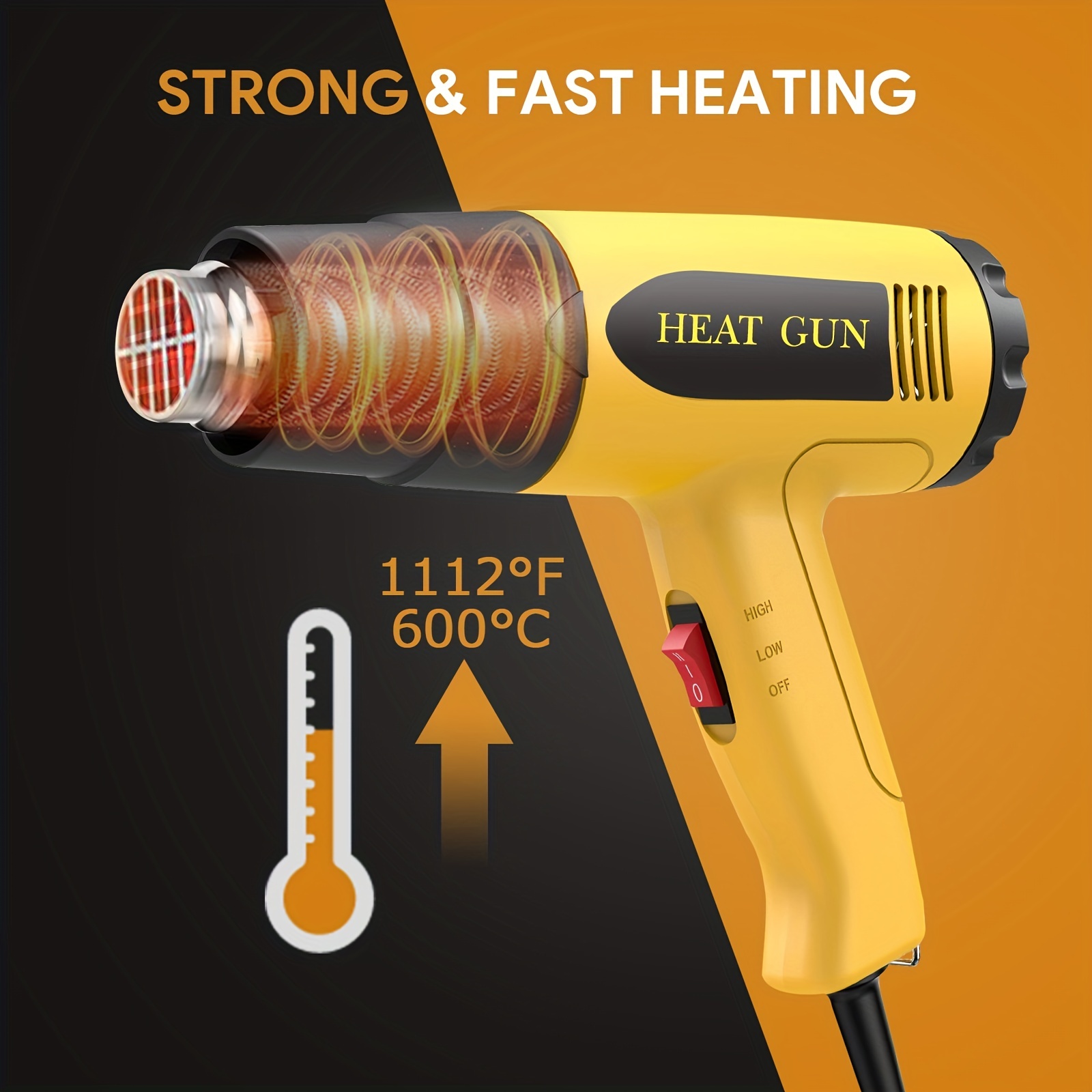 12.5 Amp Variable-Temperature Heat Gun with Adjustable Air Flow