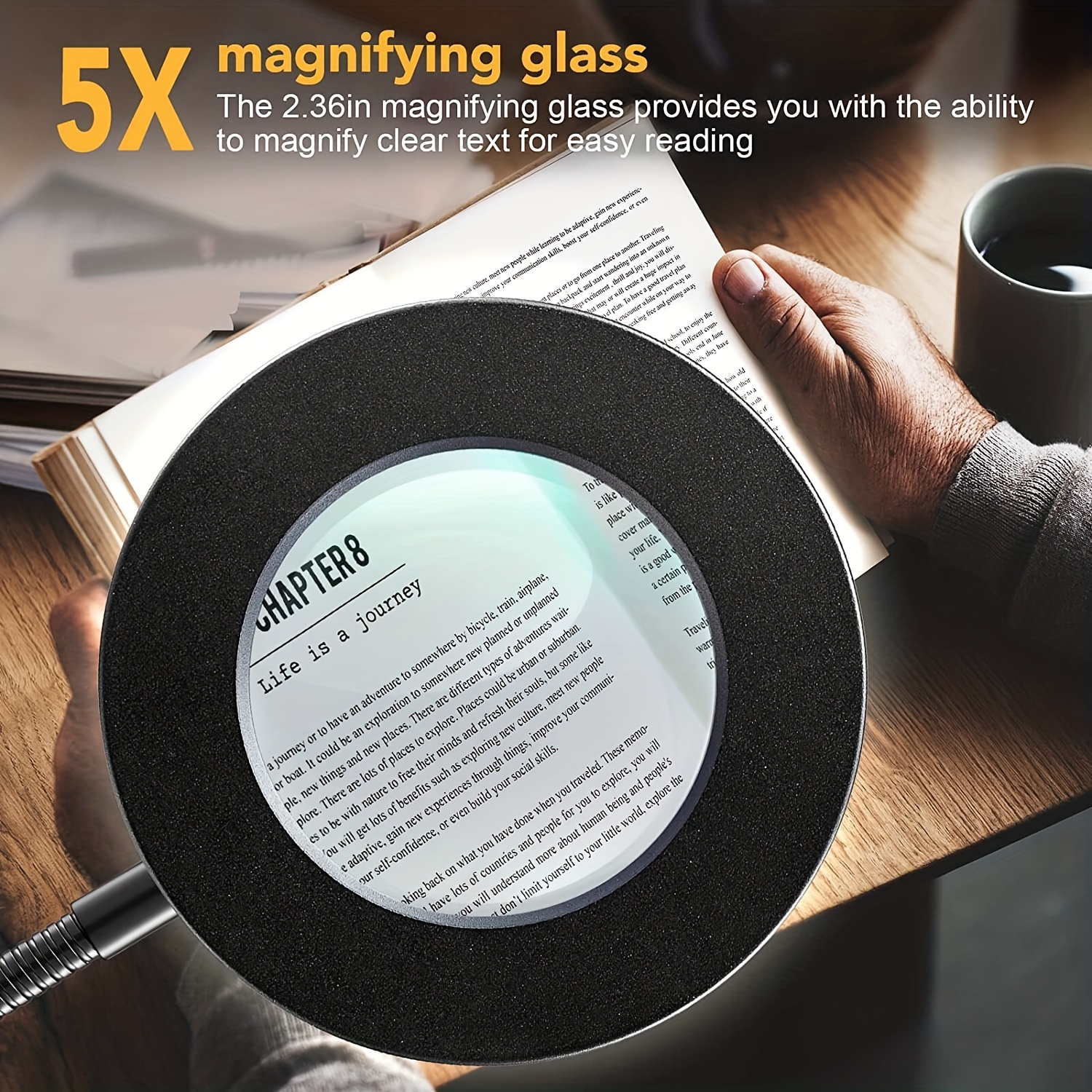 Magnifying Glasses for Close Work,Reading,Sewing,Clear, Gray