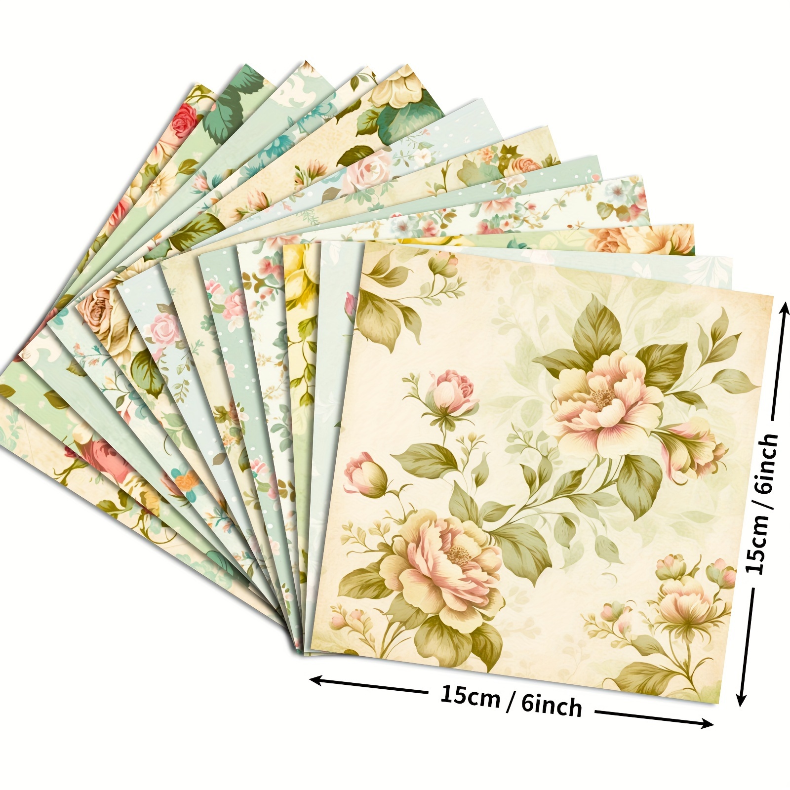 6'' Vintage Paper Pad Flower Scrapbooking Album Card Jounk Journal DIY Craft