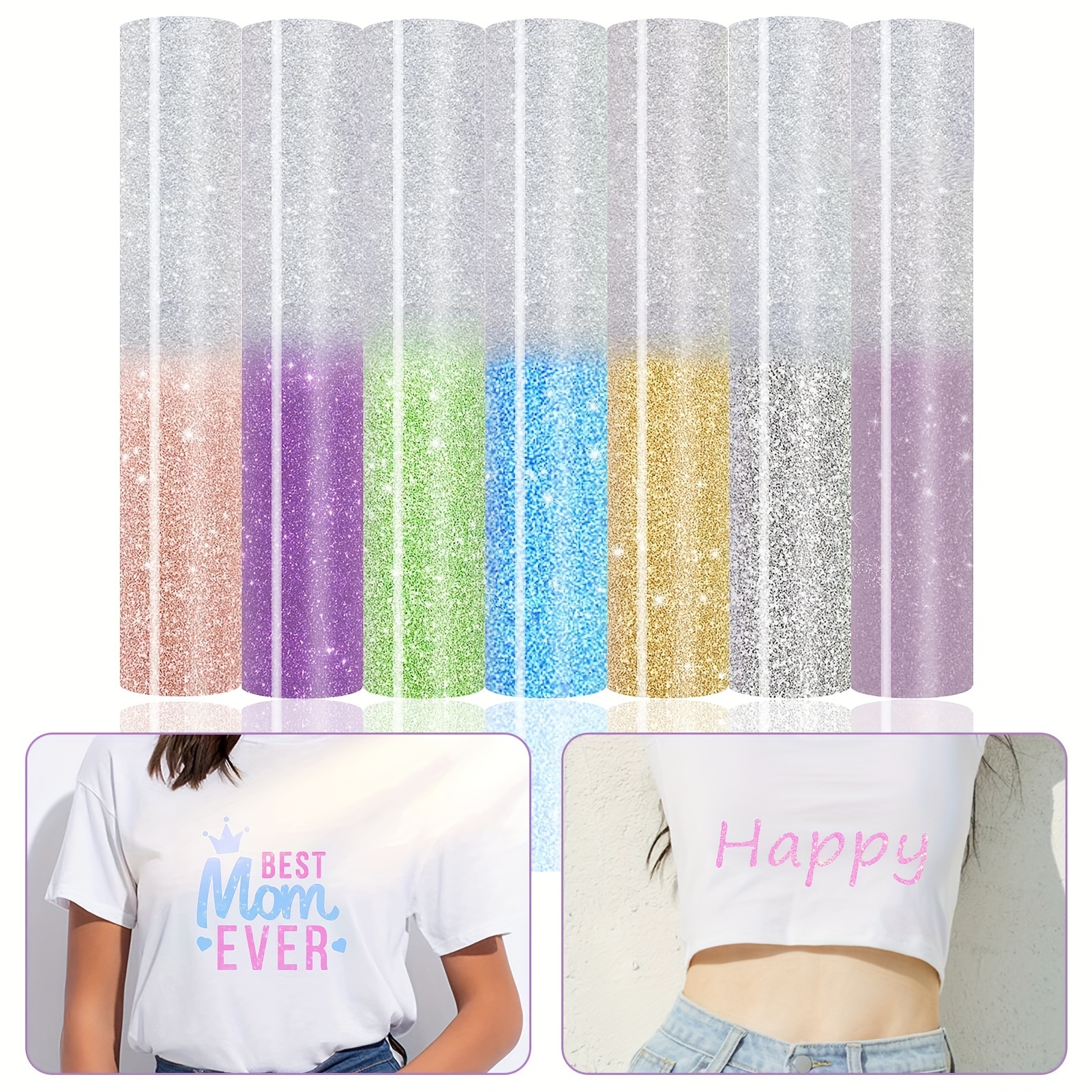 Watercolor Rainbow Sherbet Patterned Heat Transfer Vinyl (HTV)