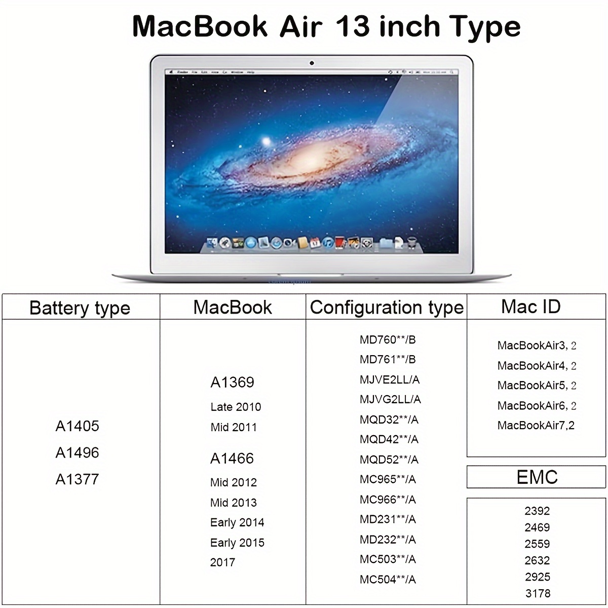 Batterie A1377 pour Macbook Air 13 (2010)