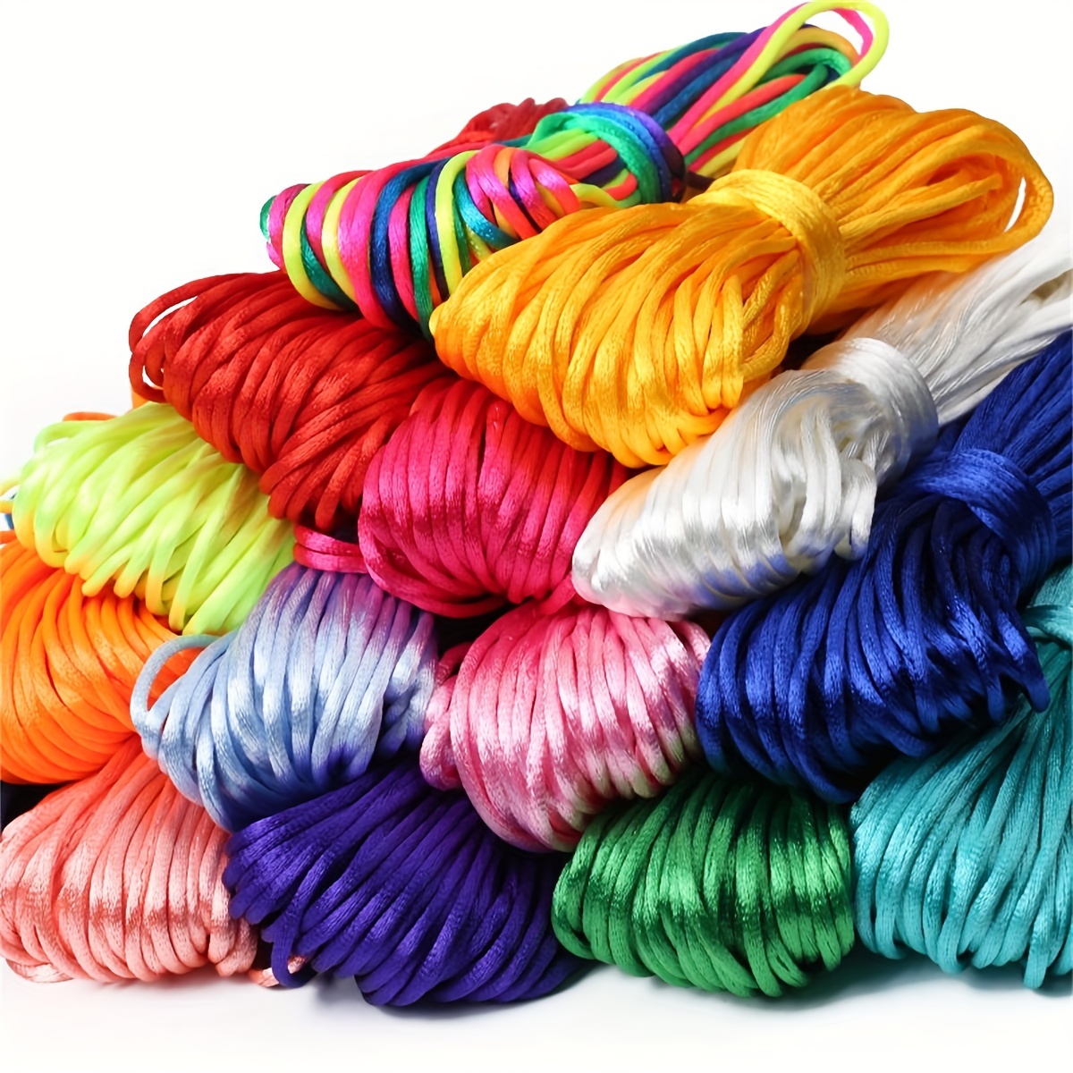 2.5mm Rattail Silk Cord 30 Colors Satin Nylon Craft Cord 328 Yards