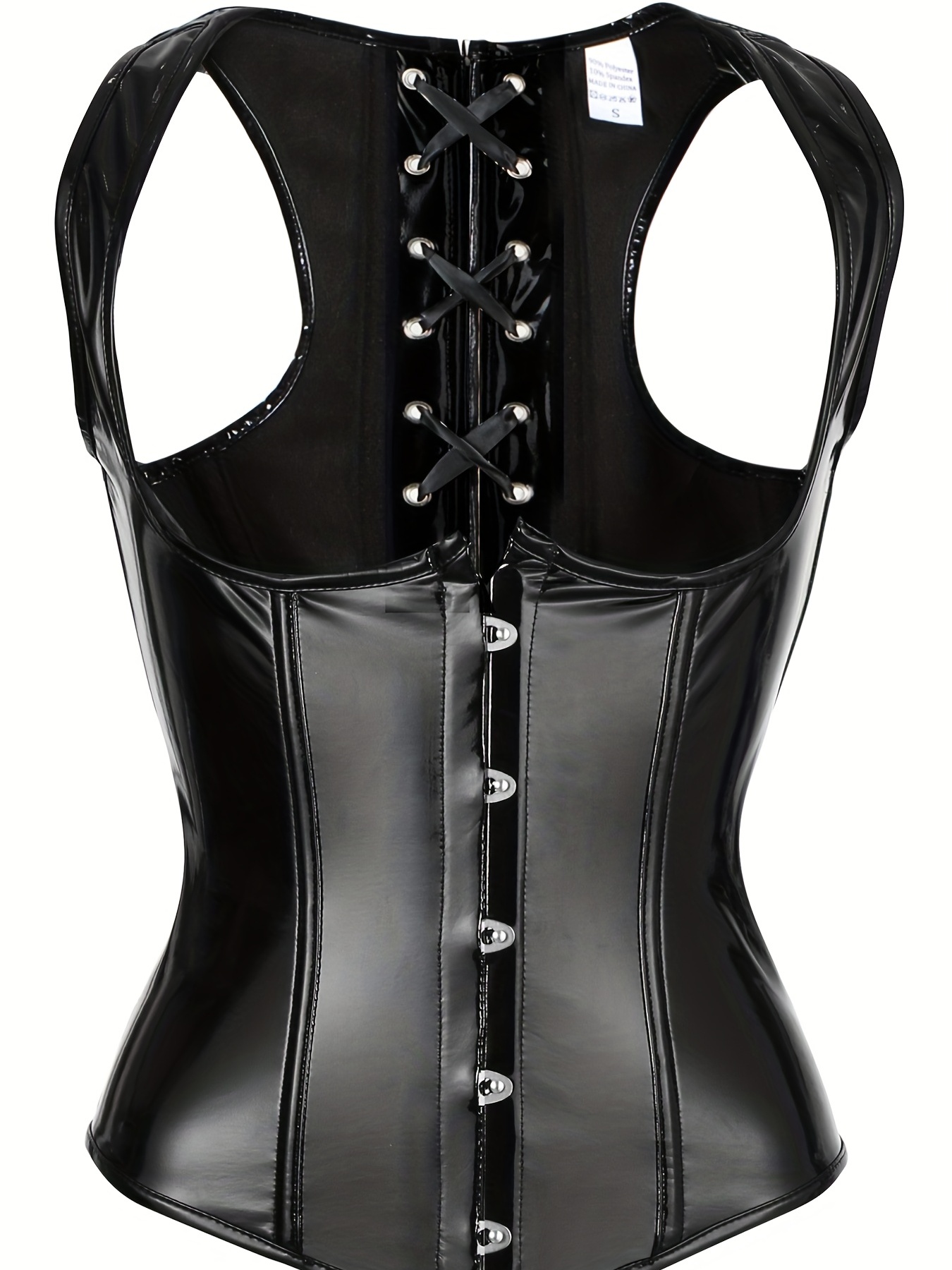 Gothic Leather Strapless Corset Bustier Tummy Control - Temu