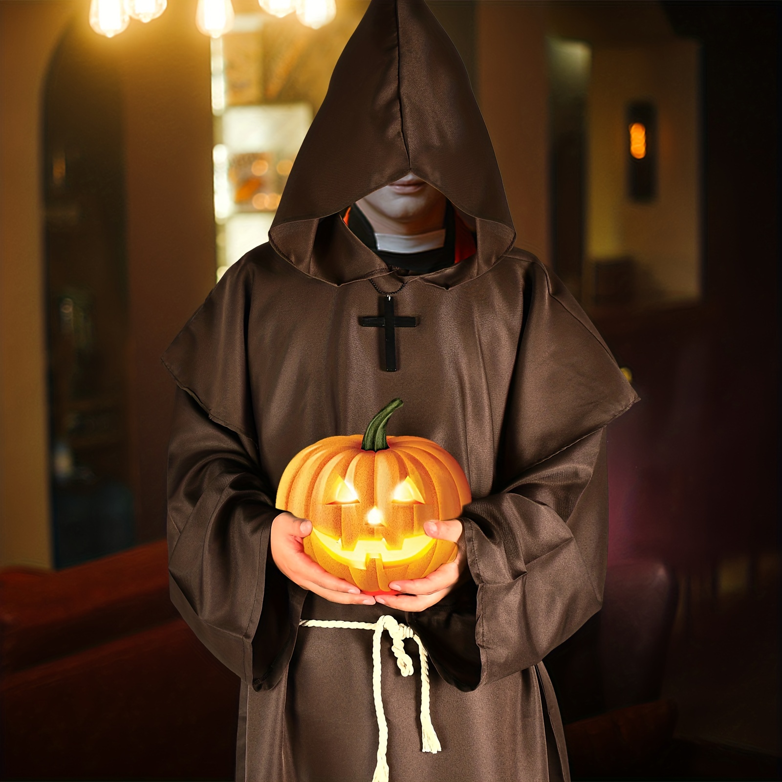 Halloween Monk Costume Pastor Robe Medieval Renaissance Robe