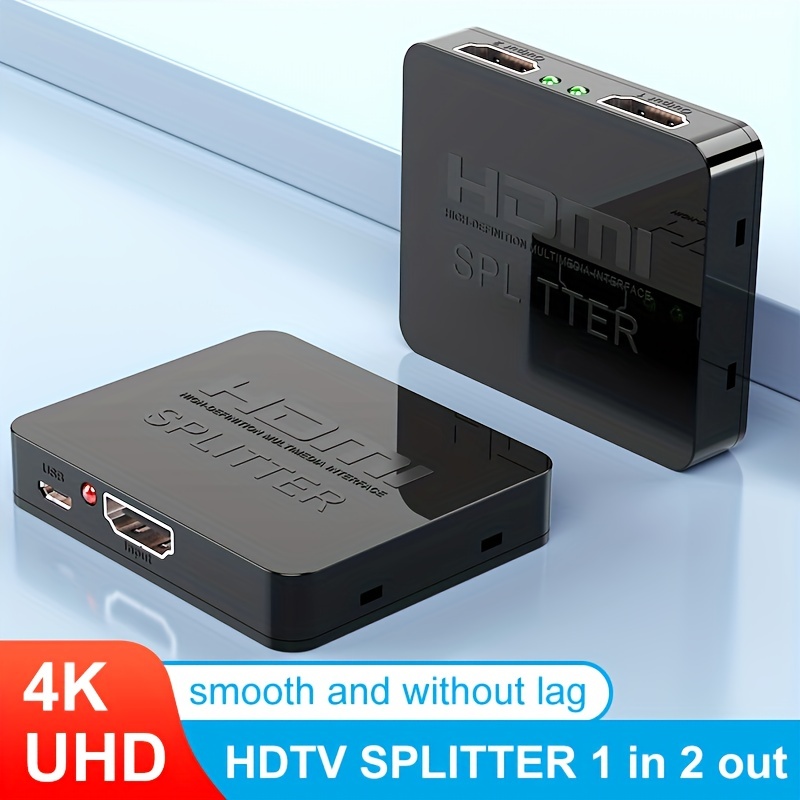 Câble adaptateur hdmi splitter - hdmi splitter 1 en 2 out hdmi mâle à double  hdmi femelle 1 à 2 façons pour hdmi hd, led, lcd, tv, support deux les  mêmes téléviseurs à