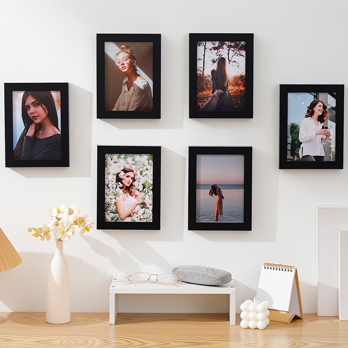 Black and White 4x6 Collage Frame - Holds 4 4x6 Photos (2 Pack)