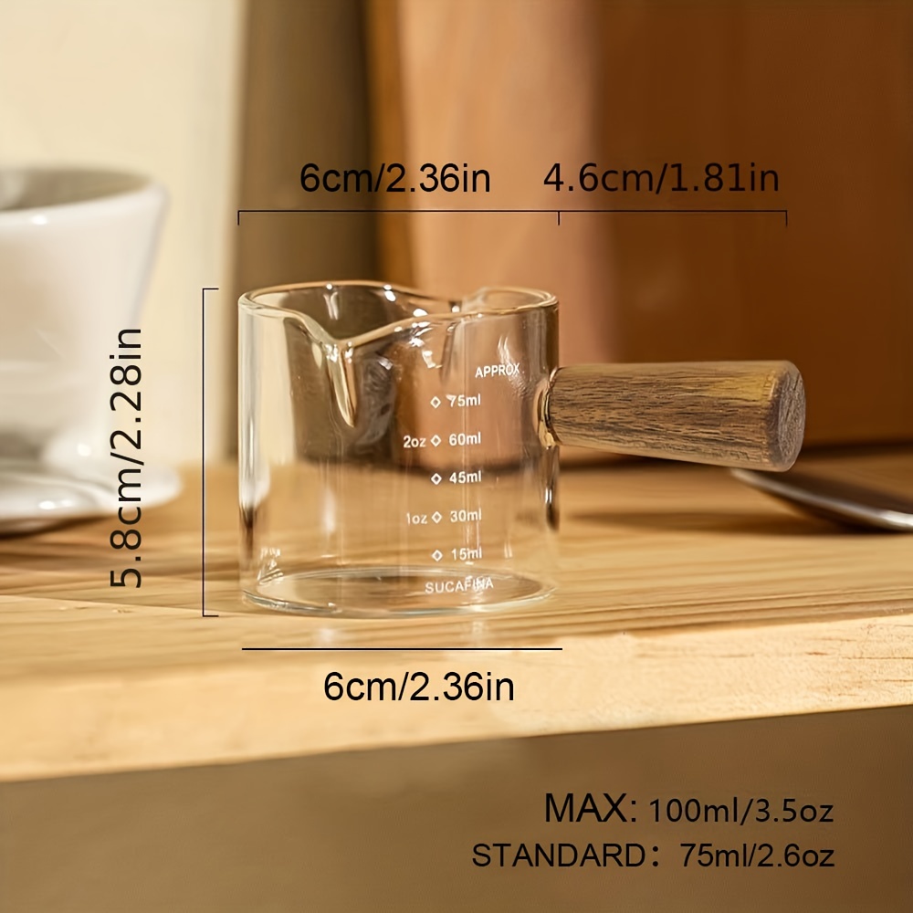 Glass Measuring Cup with Lid Handle, Borosilicate V-Shaped Spout Microwave  Safe Kitchen Mixing Accessories 3 Measurement Scales Cup, ML, OZ Easy