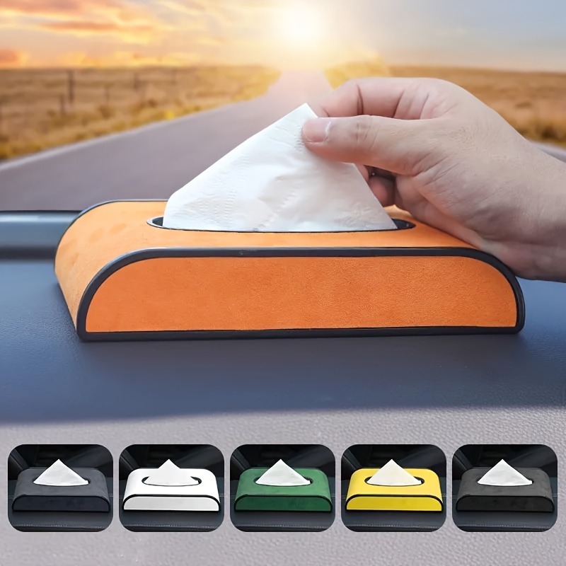 Car Tissue Box Sun Visor Type PU Leather Car Tissue Box Napkin