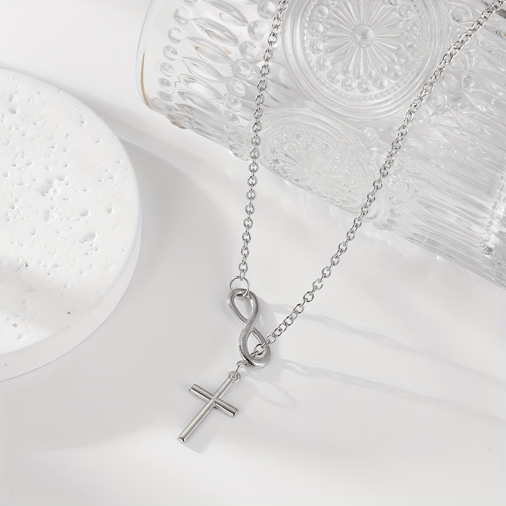 Necklace with cross hot sale and infinity