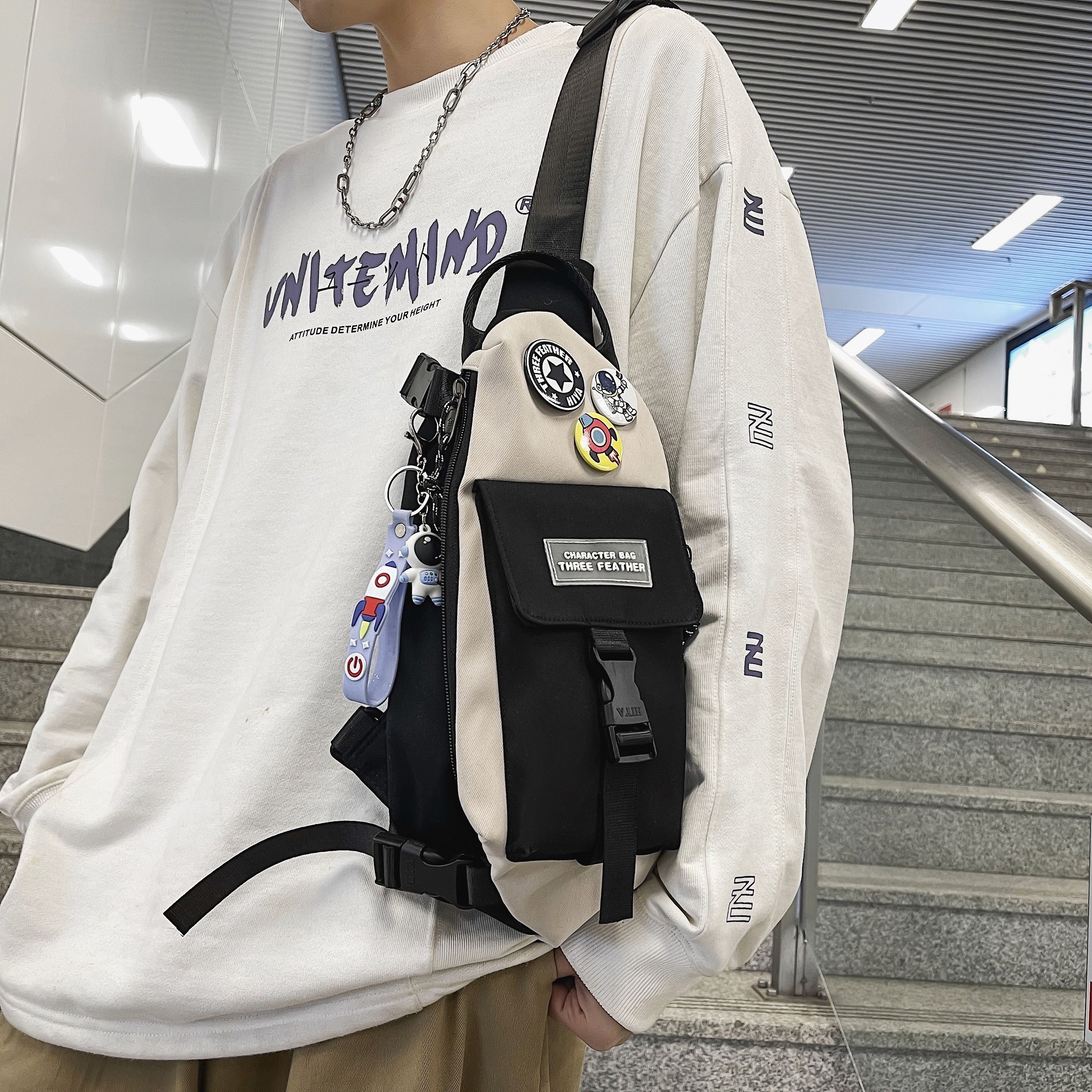 1pc Mens Waterproof Shoulder Bag Messenger Backpack Outdoor Hiking Backpack  Multipurpose Chest Bag - Bags & Luggage - Temu