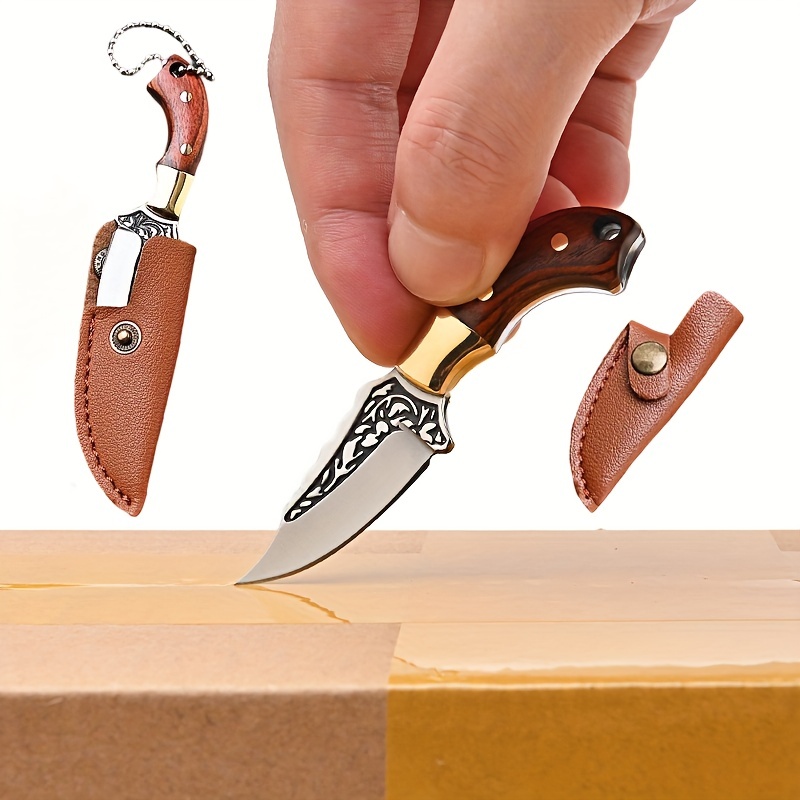 1pc Small Knife, Sharp Self-Defense Fruit Knife, Hand Meat Knife Key Chain  Pendant, Express Unboxing Knife