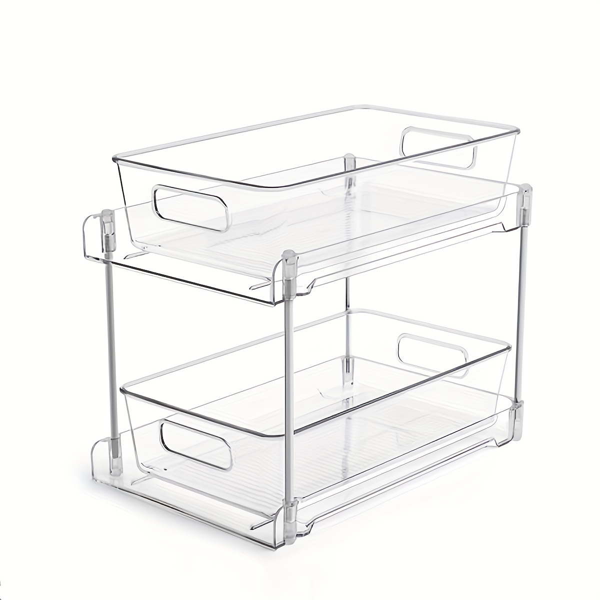 2 Tier Clear Organizer With Dividers Multi purpose Slide out - Temu Germany