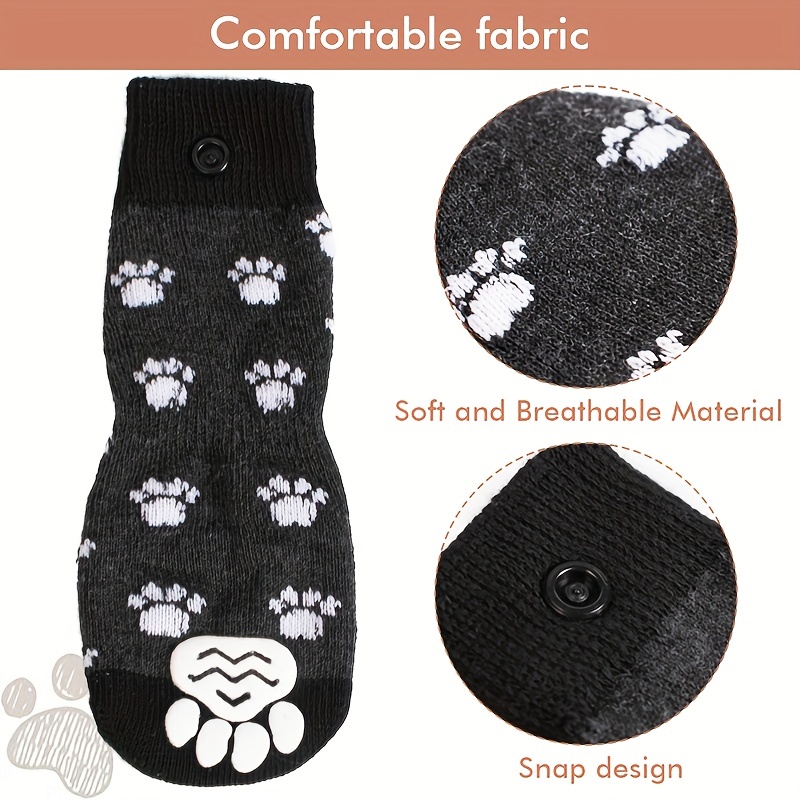 Rypet 3 pares de calcetines antideslizantes de doble cara para perro,  calcetines de control de tracción con correas ajustables, calcetines para  perros