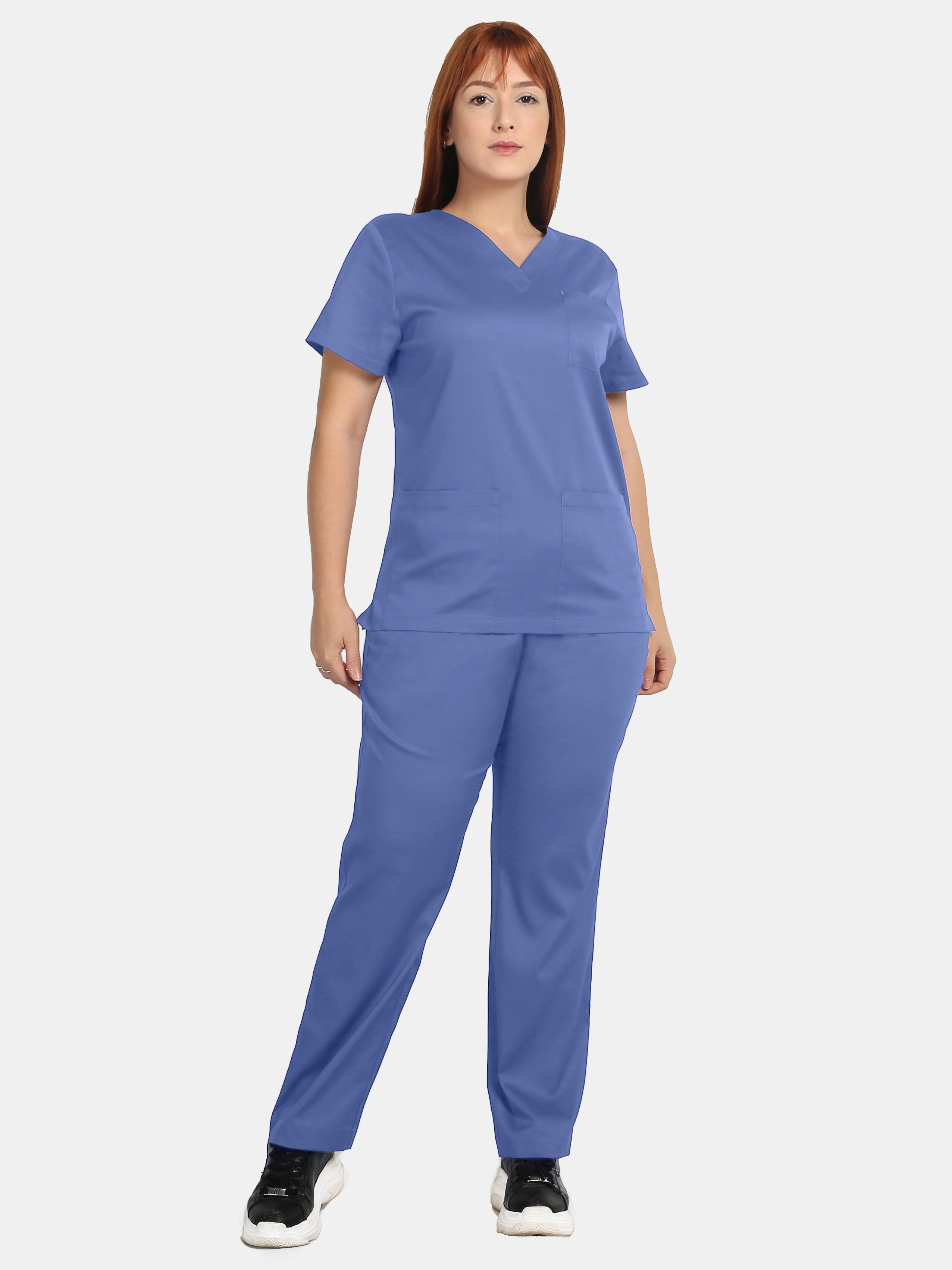 Royal blue Medical Uniform Women Breathable Nursing Scrubs Tops Shirt  Casual Short Sleeve Uniforms Nurse Pants Surgical Clothes
