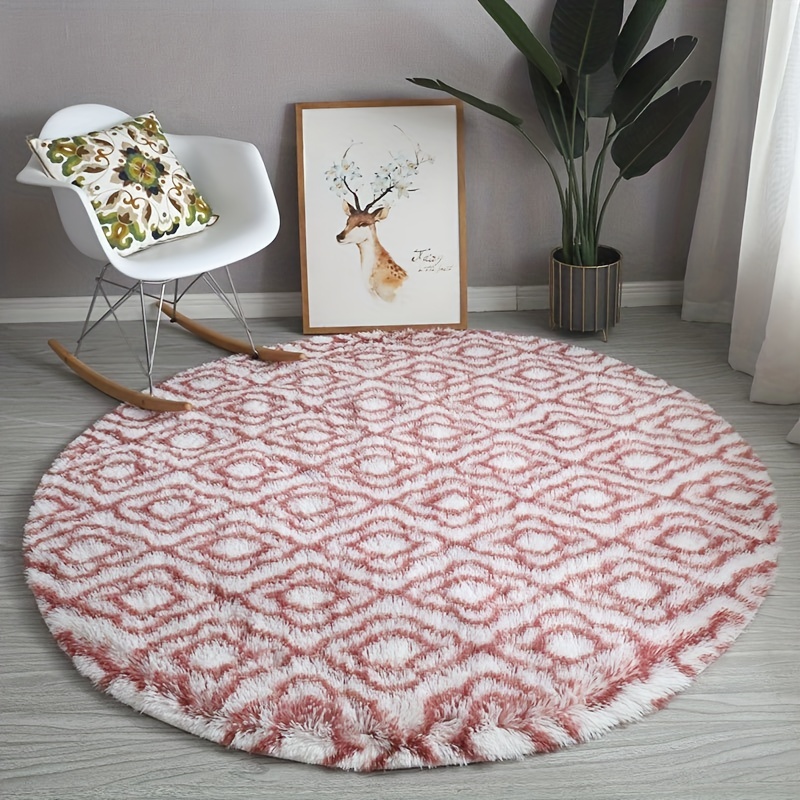 Fluffy Round Rug for Bedroom, Soft Circle Area Rug for Kids Room, Shag  Plush Circular Rugs for Dorm Home Decor, Gray