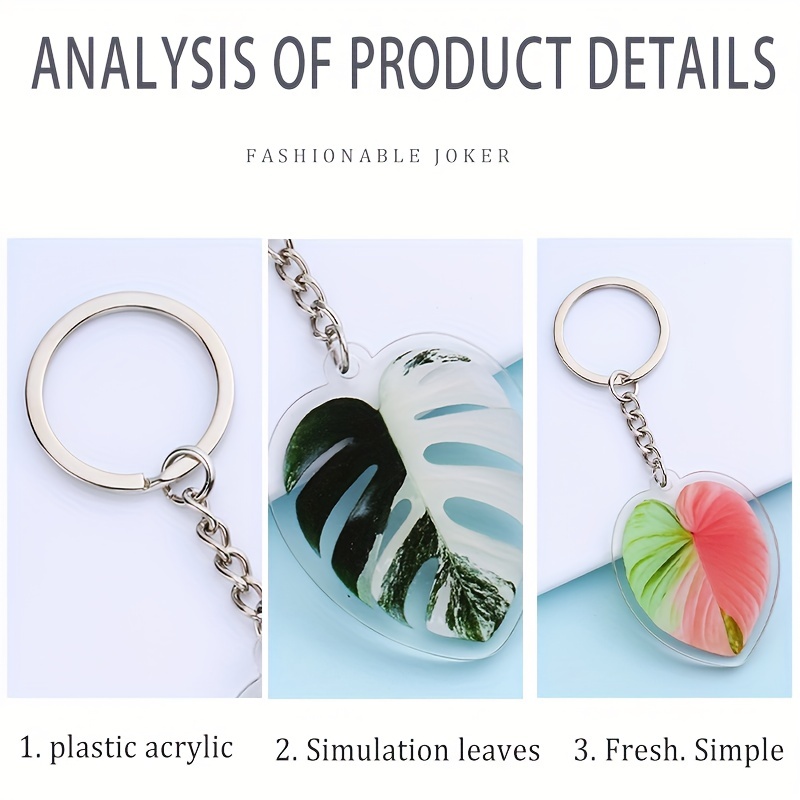 Leaves Keychain Tropical Leaf Keyrings Leaf Car Key Bag - Temu