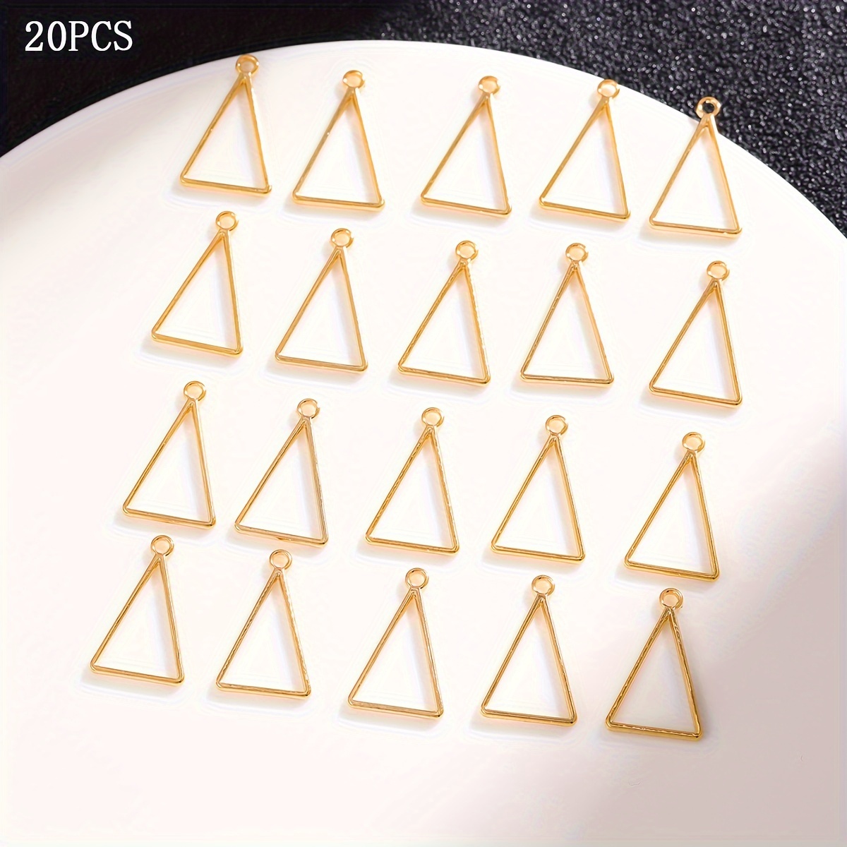 

20pcs Simple Hollow Triangle Diy Handmade Jewelry, Drop Earrings Accessories