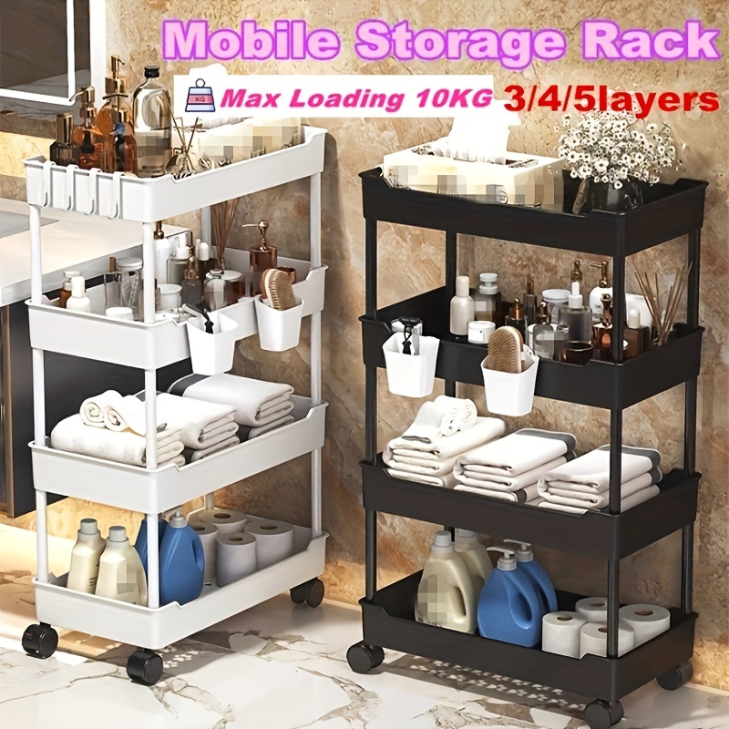 Slim And Stylish Bathroom Organizer With Movable Shelves And - Temu