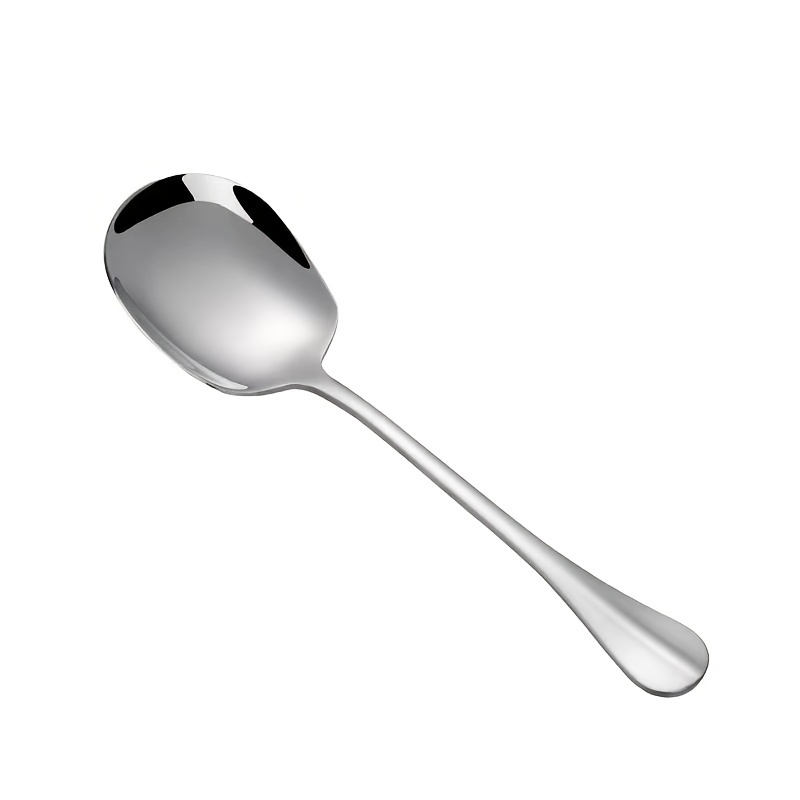 1pc Durable Serving Spoon, Stainless Steel Square Head Large Size