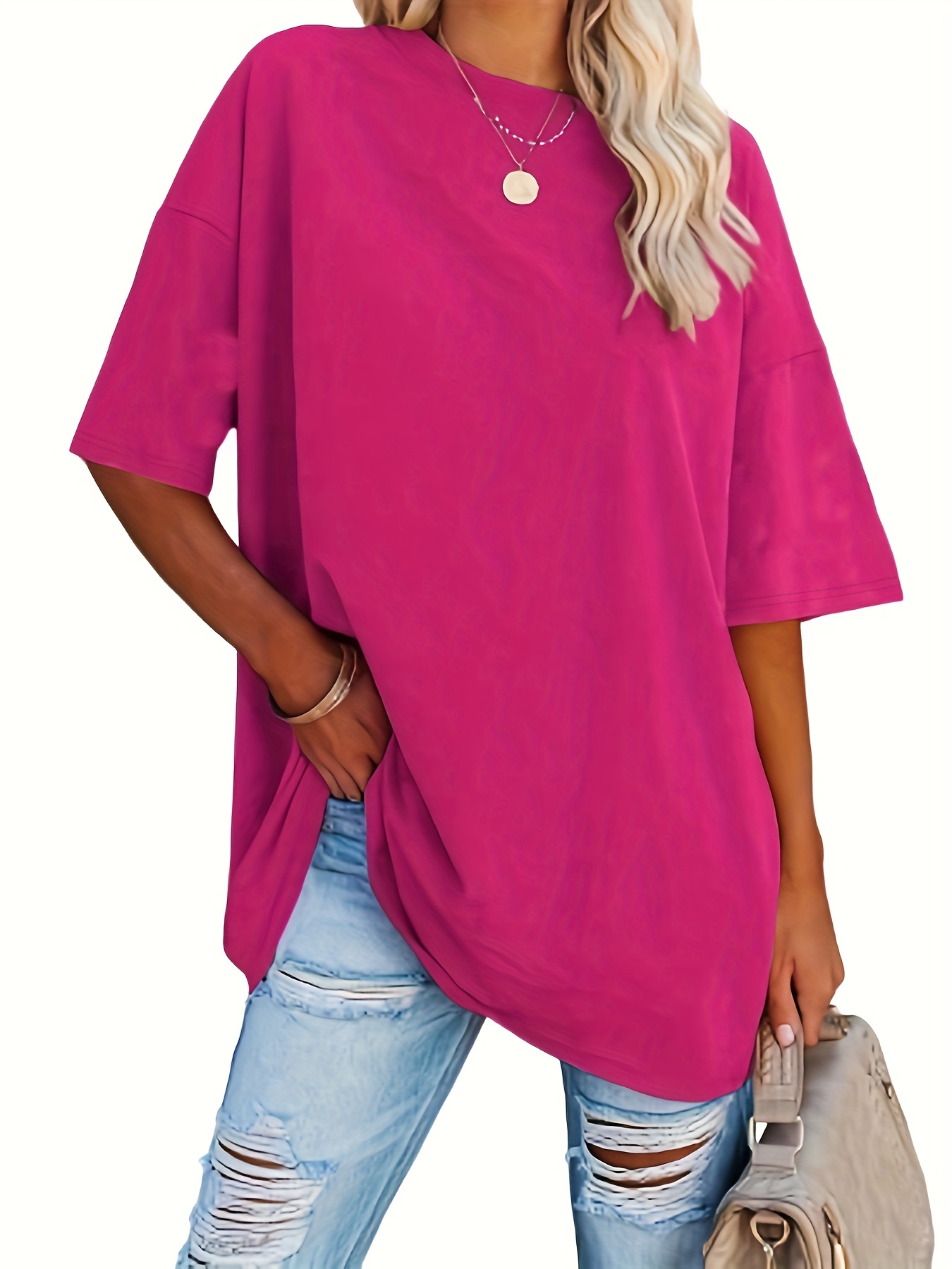Button Loose Oversized Shirt Casual Every Day Top Women's - Temu