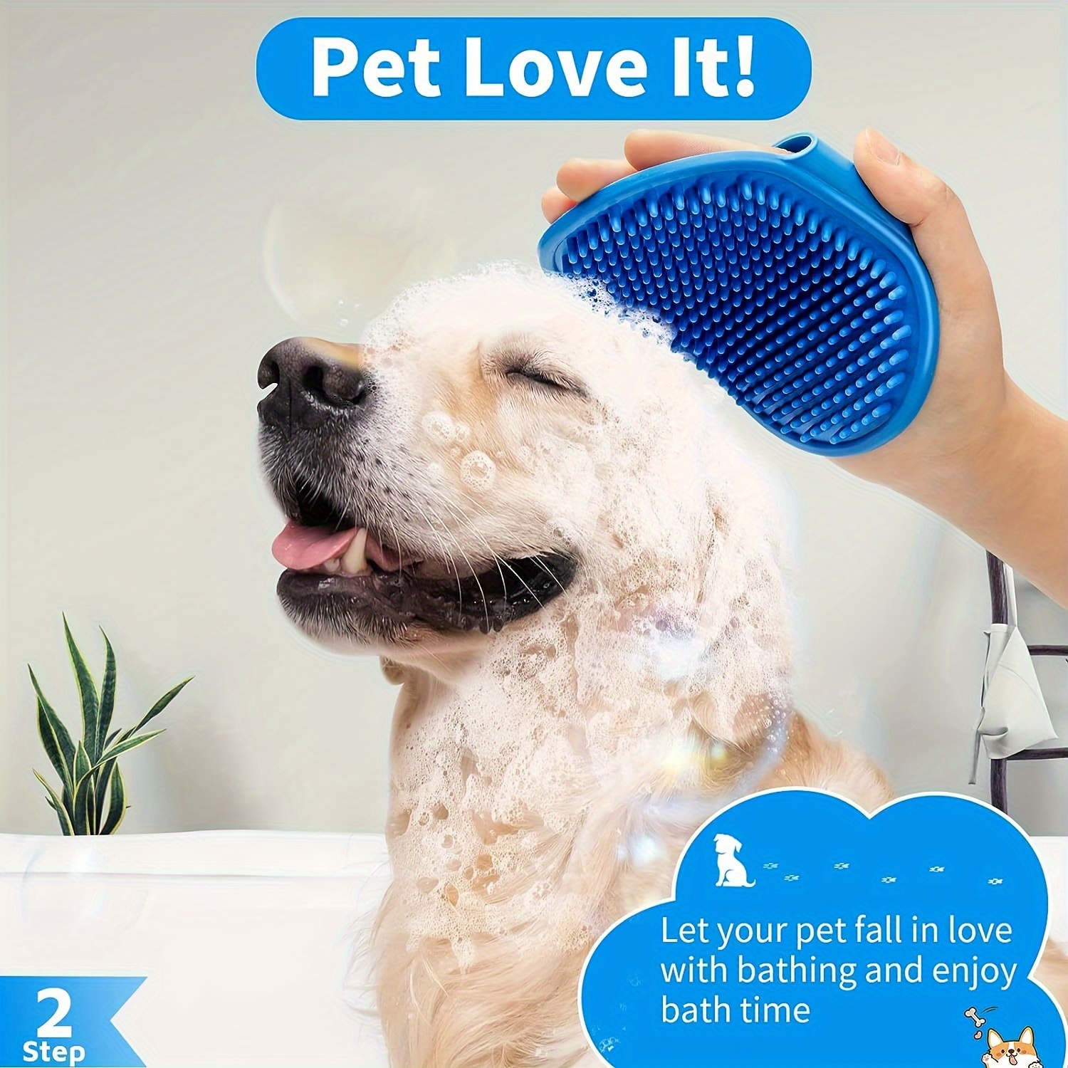 Dog Bath Brush Dog Shampoo Brush Dog Scrubber Pet Grooming Temu